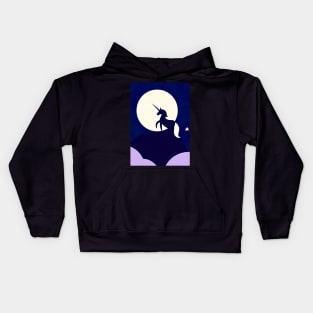 Moon Unicorn Minimal Kids Hoodie